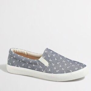J. Crew Anchor Chambray Slip On Sneakers 7.5